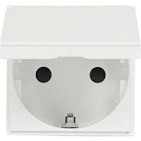 Розетка с заземлением без рамки ABB Niessen Zenit 1-м. 2 мод. крышка шторки N2288.1 BL белый картинка